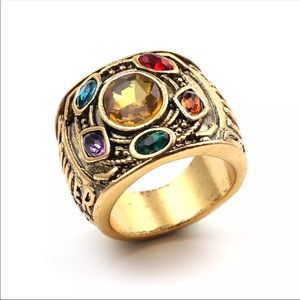 Men’s Boutique Marvel Golden Thanos Jeweled Infinity Ring
